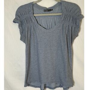 PrAna Women's Constellation Tee Cap Sleeves Size XS V-Neck Stretchy Gray